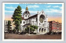 Usado, Cartão postal vintage Tampa FL-Florida, Igreja do Sagrado Coração comprar usado  Enviando para Brazil