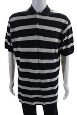 Camisa polo masculina listrada azul marinho branca algodão tamanho grande Ralph Lauren, usado comprar usado  Enviando para Brazil