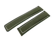 Pulseira de tecido de lona verde/branco 22 mm compatível com pinos de fecho de fivela de relógio BREITLING comprar usado  Enviando para Brazil