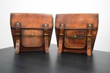 Bolsa lateral de motocicleta couro marrom 2 alforjes alforjes bolsa selim comprar usado  Enviando para Brazil