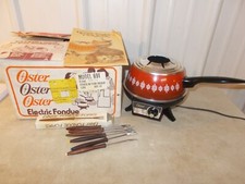 Juego de fondue eléctrica Oster 691 vintage con soporte de horquilla caja ORG FOLLETO DE RECETAS segunda mano  Embacar hacia Mexico