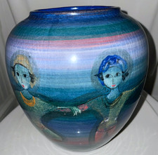 Vaso de cerâmica vintage Polia Pillin art figuras dançantes 7,5" de altura comprar usado  Enviando para Brazil