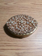 Espelho em pó vintage K & K Kotler e Kopit tom dourado compacto pérolas de strass comprar usado  Enviando para Brazil