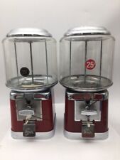 2 DOIS Beaver Gumball Candy Nut máquina de venda automática a granel com trava e chave marrom comprar usado  Enviando para Brazil