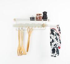 Prateleira de metal vintage para banheiro, toalheiro cinza, ganchos de parede industrial para cozinha comprar usado  Enviando para Brazil