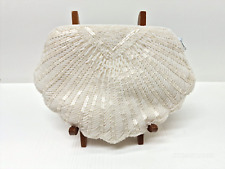 Usado, Bolsa de mão vintage branca com miçangas em forma de concha feminina elegante com zíper comprar usado Usado, Bolsa de mão vintage branca com miçangas em forma de concha feminina elegante com zíper comprar usado  Enviando para Brazil