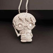 Pingente redondo de moissanita real Harry Potter 3,00 CTW folheado a ouro branco 14K prata comprar usado  Enviando para Brazil