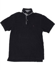 Camisa polo masculina TOMMY Hilfiger média azul marinho algodão AJ05 comprar usado  Enviando para Brazil