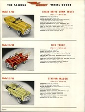1954 PAPER AD Murray Pedal Carro Corrente Drive Caminhão basculante Estação Vagão Carro de Bombeiros comprar usado  Enviando para Brazil