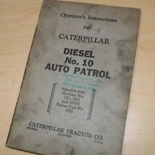 CAT Caterpillar 10 AUTO PATROL Motor Grader Proprietário Operador Manual guia livro 1K comprar usado  Enviando para Brazil