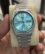 Seiko 5 automático 17 joias mostrador azul gelo (alterado) relógio masculino Japão cal-7009, usado comprar usado  Enviando para Brazil