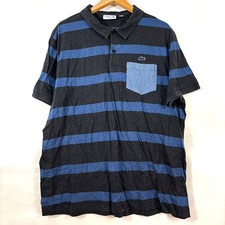 Camisa polo LACOSTE casual clássica listras azuis marinhas tamanho XXL 2XL comprar usado  Enviando para Brazil