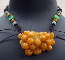Usado, Pingente de jadeíta amarelo natural com certificação em vídeo flor de lótus 好运连连 108805 comprar usado  Enviando para Brazil
