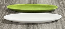 Pottery Barn 2 peças conjunto de prato de azeitona cada prato 8" de comprimento 1,5" de largura comprar usado  Enviando para Brazil