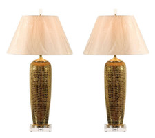Pair gold crocodile for sale  Cape Elizabeth