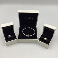 Pulseira de corrente de cobra Pandora 18cm com 3 berloques *encaixotada* (J1) NS#8841 comprar usado  Enviando para Brazil
