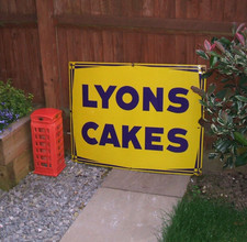 Enamel sign lyons for sale  HUNGERFORD