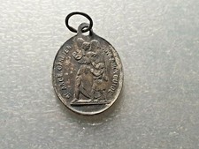 MEDALLA RELIGIOSA ANGEL DE LA GUARDA / SAN LUIS GONZAGA 26x19 mm PLATA comprar usado  Enviando para Brazil