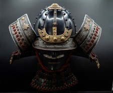 Capacete Samurai Ferro KABUTO & Menpo Japonês Vintage Armadura Usável Tamanho Real F/S comprar usado  Enviando para Brazil