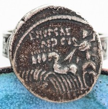 Anel de moeda denário romano réplica moeda medieval joia ajustável ao tamanho 9 comprar usado  Enviando para Brazil