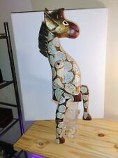Usado, Prateleira de girafa articulada esculpida à mão esculpida à mão decoração para casa 19"  comprar usado  Enviando para Brazil