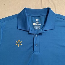 Camisa polo masculina uniforme funcionário Walmart azul S com logotipo bordado faísca comprar usado Camisa polo masculina uniforme funcionário Walmart azul S com logotipo bordado faísca comprar usado  Enviando para Brazil