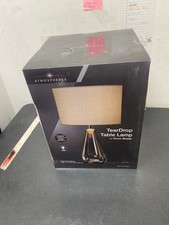 Usado, Tzumi 9531HD 20 pol. Abajur de mesa Atmosphere LED vidro transparente com abajur de linho comprar usado  Enviando para Brazil