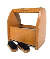Antiga caixa de madeira para brilho de sapatos / rack de armazenamento / unidade por Kiwi & Brushes  comprar usado  Enviando para Brazil