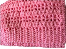 Cobertor de bebê de crochê afegão feito à mão rosa pastel berço tamanho 30x30 comprar usado  Enviando para Brazil