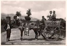 Cartão postal vintage foto real Carreto Siciliano E. fantasia Palermo Itália RPPC comprar usado  Enviando para Brazil