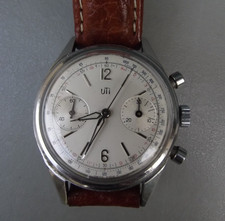 ancienne montre bracelet chronographe UTI boitier acier fonctionne, usado comprar usado  Enviando para Brazil