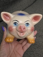 Cofrinho de porco vintage cerâmica kitsch bolinhas multicoloridas comprar usado  Enviando para Brazil