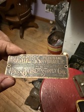 Cadeira de barbeiro Koken congresso pedestal hidráulico latão etiqueta placa de identificação peça EUA comprar usado  Enviando para Brazil