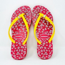 Sandálias Havaianas chinelos 5-6 rosa floral margarida tira em T Y2K Brasil comprar usado  Enviando para Brazil