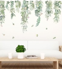 Usado, Adesivos de parede grandes de videira verde pendurado - Decalques de parede folhas de flores de plantas naturais comprar usado  Enviando para Brazil