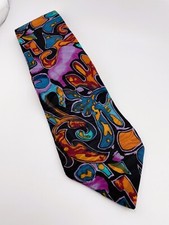 Gravata vintage anos 80 Spencer & Noble 100% abstrata importada seda comprar usado  Enviando para Brazil
