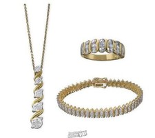 Usado, Conjunto de pulseira e anel pingente de destaque ouro/prata tamanho 6 comprar usado  Enviando para Brazil