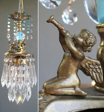 Candelabro vintage para quarto de bebê abajur querubim trompete cristal latão bola de vidro, usado comprar usado  Enviando para Brazil