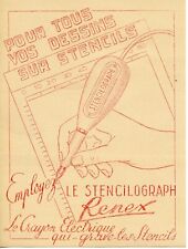 Publicite stencilograph renex d'occasion  Cuise-la-Motte