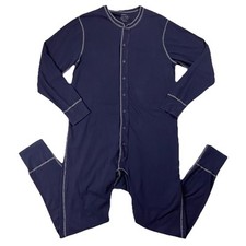 Pijama J Crew Union Jersey Suit painel traseiro peça única 100% algodão azul marinho masculino M comprar usado  Enviando para Brazil