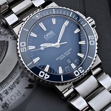 [Sem res] Oris Aquis relógio de mergulho automático data azul 43mm 01 733 7653 4155 comprar usado  Enviando para Brazil