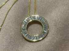 Pingente circular feminino corte baguete 2 quilates folheado a ouro amarelo 14K diamante simulado comprar usado  Enviando para Brazil