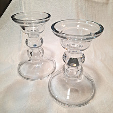 2 suportes de castiçais de vidro pesado ou cônicos 8,25"T 6,25"W comprar usado  Enviando para Brazil
