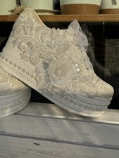 Brautschuhe plateau keilabsatz gebraucht kaufen  Bergisch Gladbach
