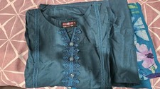 Teal blue linen for sale  OLDHAM