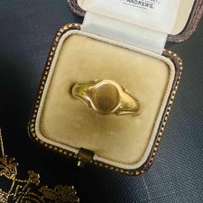 mens solid gold signet rings for sale  UK