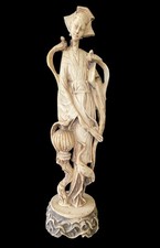 Usado, Estatueta chinesa japonesa em resina fundida escultura marfinita 21"" comprar usado Usado, Estatueta chinesa japonesa em resina fundida escultura marfinita 21"" comprar usado  Enviando para Brazil