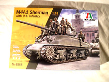 Italeri Sherman M4A1 em escala 1/35 com infantaria dos EUA # 6568, usado comprar usado  Enviando para Brazil