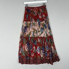 Saia Feminina Vintage Zero Zero Média Vermelha Floral Fairy Prairie Cottagecore Boho comprar usado  Enviando para Brazil