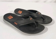 Sandálias tanga REEF cinza escuro com acabamento laranja chinelos masculinos tamanho 9, usado comprar usado  Enviando para Brazil